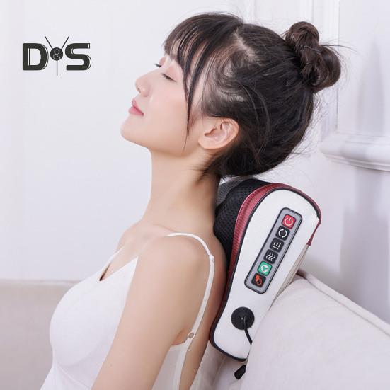 Electric Neck Massager Pillow with Adjustable Heat Compress Cervical Waist Vibration Massage Pillow Rechargeable Neck And Back Kneading Tool
