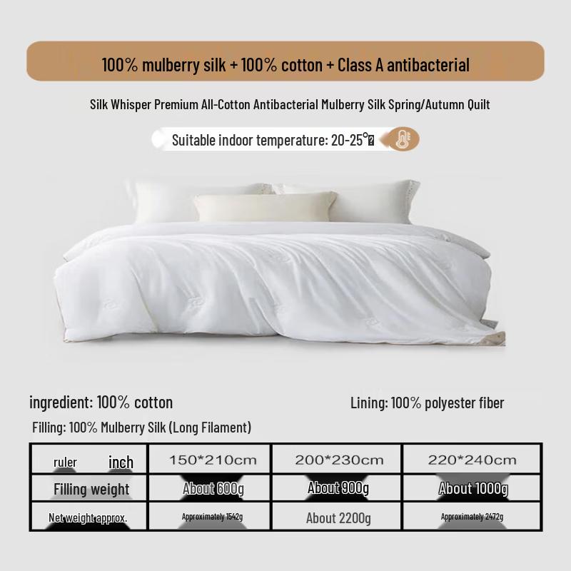 Mercury Home Textile 100% Mulberry Silk Quilt 220cm*240cm