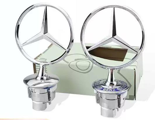 CRI1ZZX Car Bonnet Label Badge 3D Star Zinc Alloy Car Front Hood Emblem Mercedes Benz W203 W204 W205 W206 W212 W213 W222 W223 E300 1