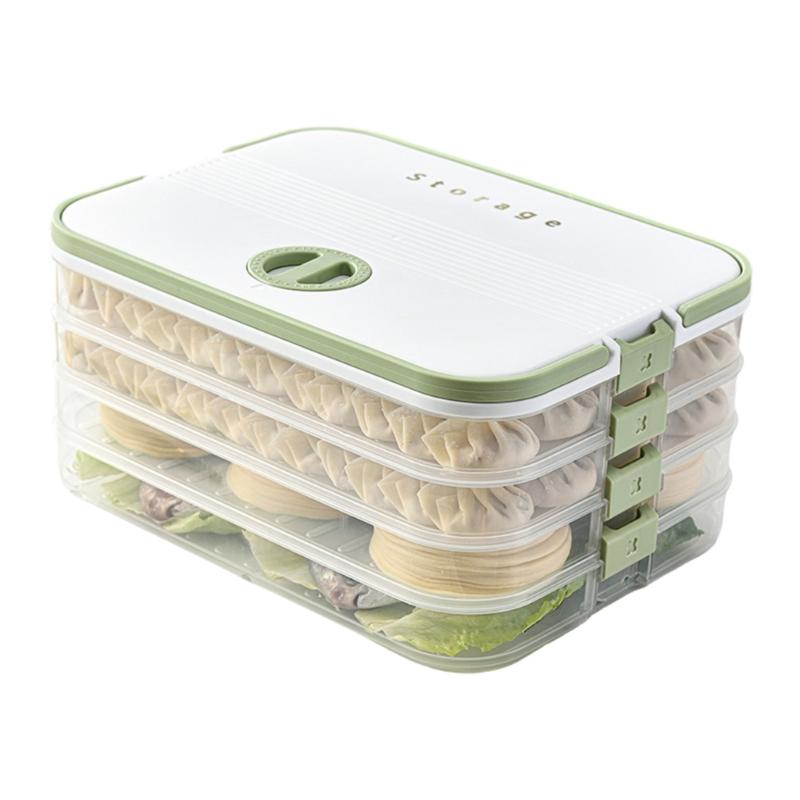 Clear Dumpling Storage Container With Manual Date Timer Stackable Designs Accessory for Efficient Freezer Organization