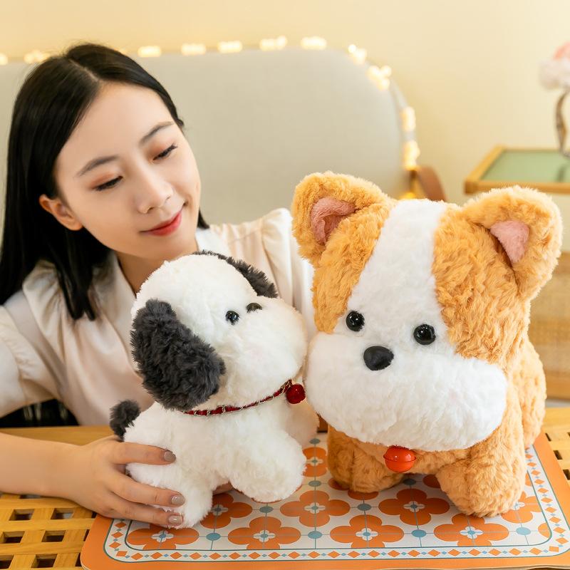 New Cute Little Bell Dog Doll Super Cute Simulation Dog Plush Toy Heart-warming Companion Gift