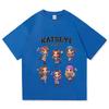 Korean Girls Band KATSEYE Print T-shirt Cotton Short Sleeve Loose Female Tshirts Unisex Streetwear Casual Women Men T Shirt Tees