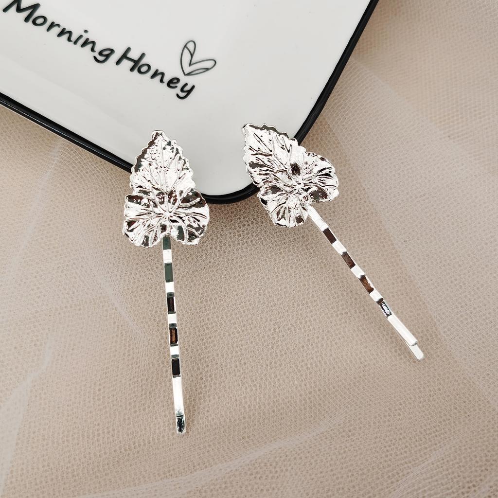 Gold Color Metal Leaf Hair Clip Girls Hairpin Barrette Flowers Rhinestone Hairpins Women Accessories Jewelry Gifts