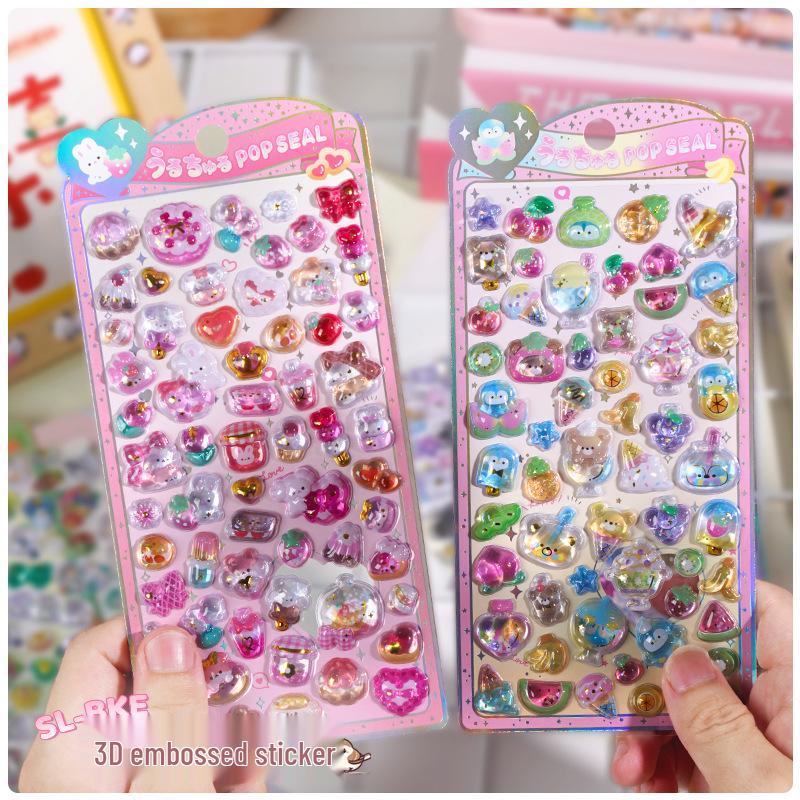 Popular 3D Animal Cartoon Crystal Stickers for Kids' Phone Cases