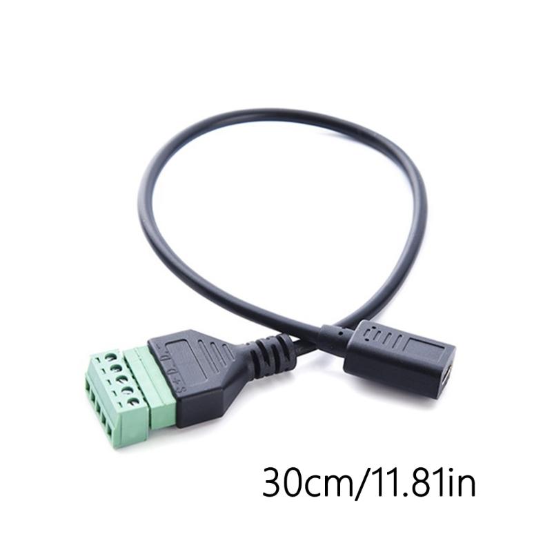 Electronic Cable Type C USB Female To 5 Pin Bolt Screw Terminal Cable for Structure Cabling & Device Charging Needs