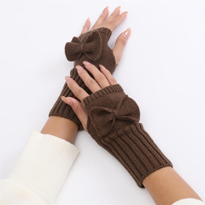 1Pair Long Fingerless Gloves Women Mitten Winter Arm Warmer Knitted Sleeve Soft Girls Anime Clothes Punk Gothic Lolita Gloves