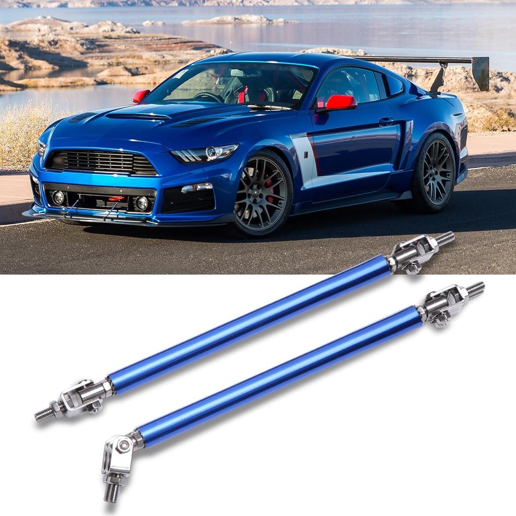DREAMIZER 2× Universal Front Bumper Lip Support Splitter Rods Adjustable 8"-11" Strut Tie Bar Support Car Body Kit Support Rear Wing Strut Rod for