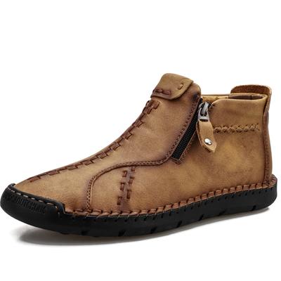 Mens Large Size Handmade Genuine Leather Men Boots Comfortable Ankle Boots for Men Casual Shoes Autumn Winter Men Shoes