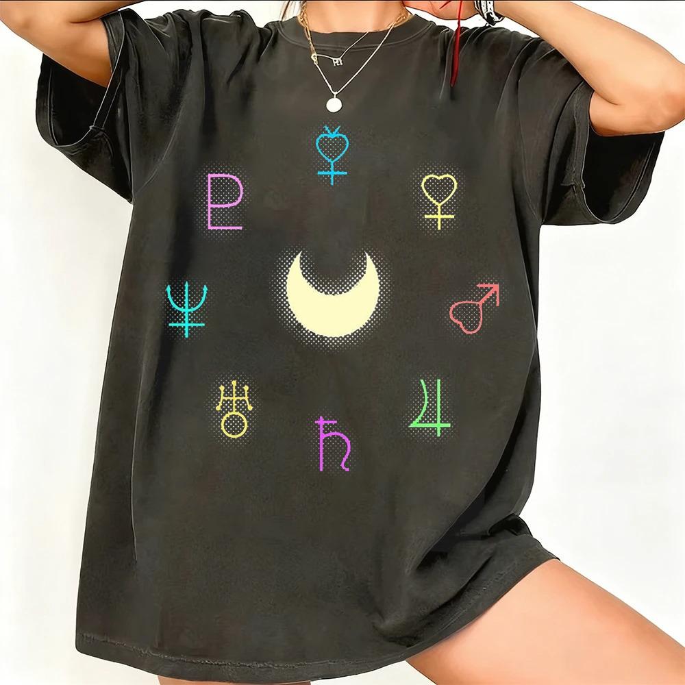 Sailor Moon Retro 90er Anime Grafik T-Shirt Sommer Baumwolle Unisex Damen Tee Streetwear Lässig Trend Kurzarm Paar Hip Hop Oberteil