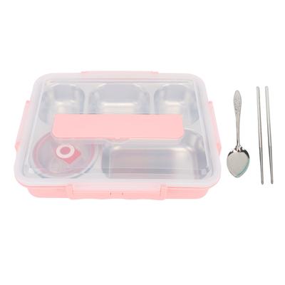 Lunch Box with Lid 5 Compartments Heat Preservation Stainless Steel Lunch Container Box with