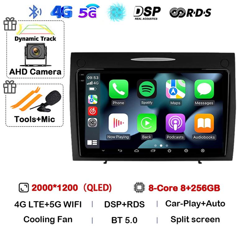 Android 14 Carplay Auto For Mercedes Benz SLK Class R171 SLK200 SLK280 SLK300 2000-2011 Car Radio Multimedia Video Player Stereo