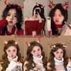 Women's Christmas Antler Star Hair Clips - Festive Photo Props & Party Accessories