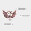 Rhinestone Swan Brooch with Natural Freshwater Pearl Corsage
