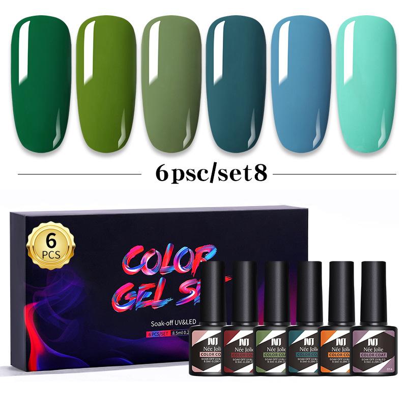 Nail Polish Glue Set 8Ml 6 Bottles Boxed Nail Art Barbie Glue Japanese Nail Color Glue Phototherapy Glue