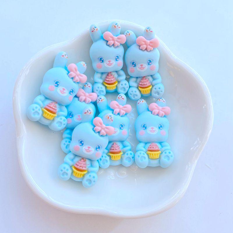 10Pcs New Cute Resin Cartoon Small Rabbit Bear Series Flat Back Fit Phone Deco Parts Embellishments for Hair Bows Accessories