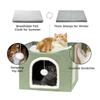 Cat House Bed Cave Foldable Cave Kitten House Cat Bed Sleeping Condo Cute Sleeping Tent Cube House With Plush Ball & Scratch Pad