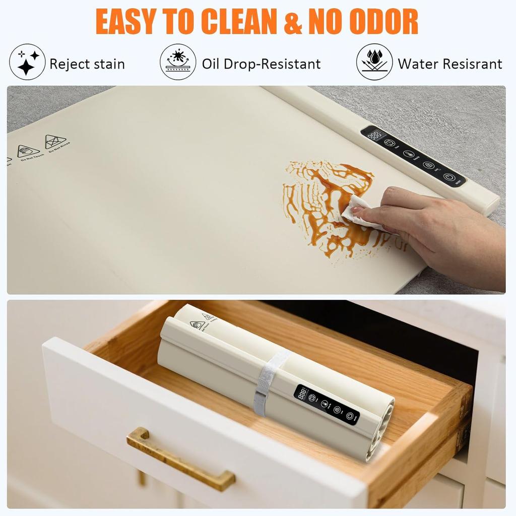 Flexible Silicone Food Warming Tray Electric Heated Mat for Dining Table Portable Foldable Dish Warmer Home Kitchen Essential