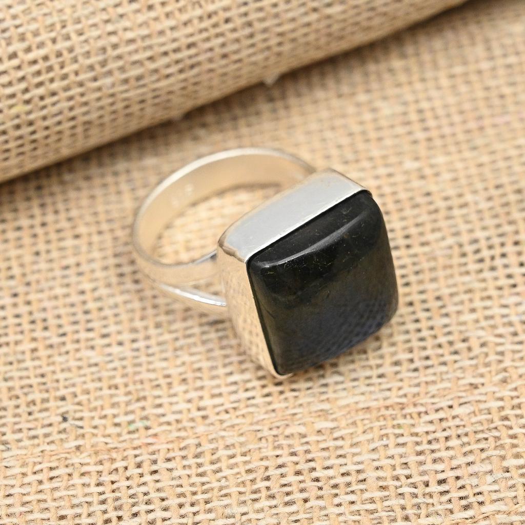 Bijuterii inel din argint 925 lucrate manual cu piatră prețioasă de labradorit pentru Ziua Recunoștinței