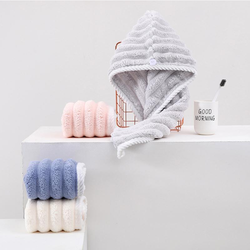 Candy Velvet Dry Hair Cap Women's Coral Velvet Thickened Absorbent Quick Drying Towel Headband Towel Dry Hair Towel