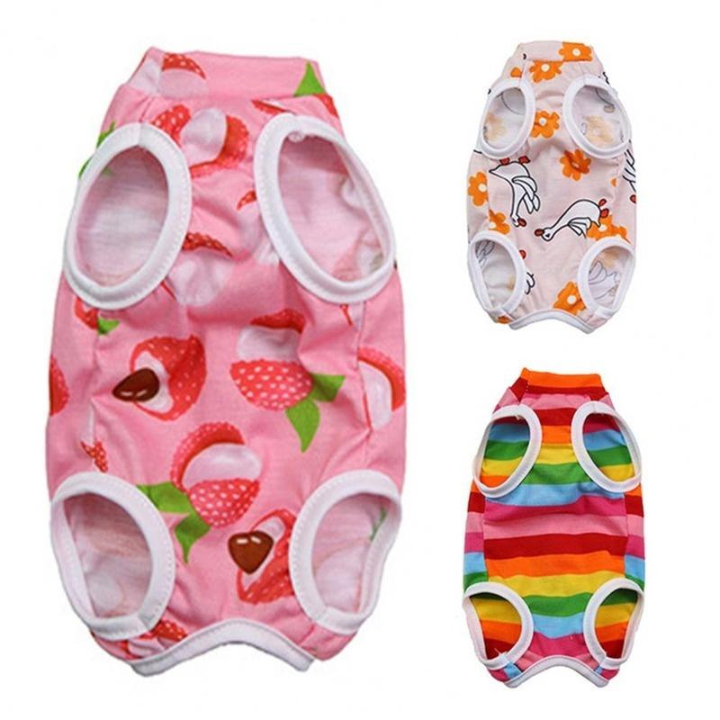 Katt Avvänjning Sterilisering Kläder Elastiska Kirurgi Efter Återhämtningsvård Kläder Fruktserie Tryck Husdjurskläder Anti-slickväst