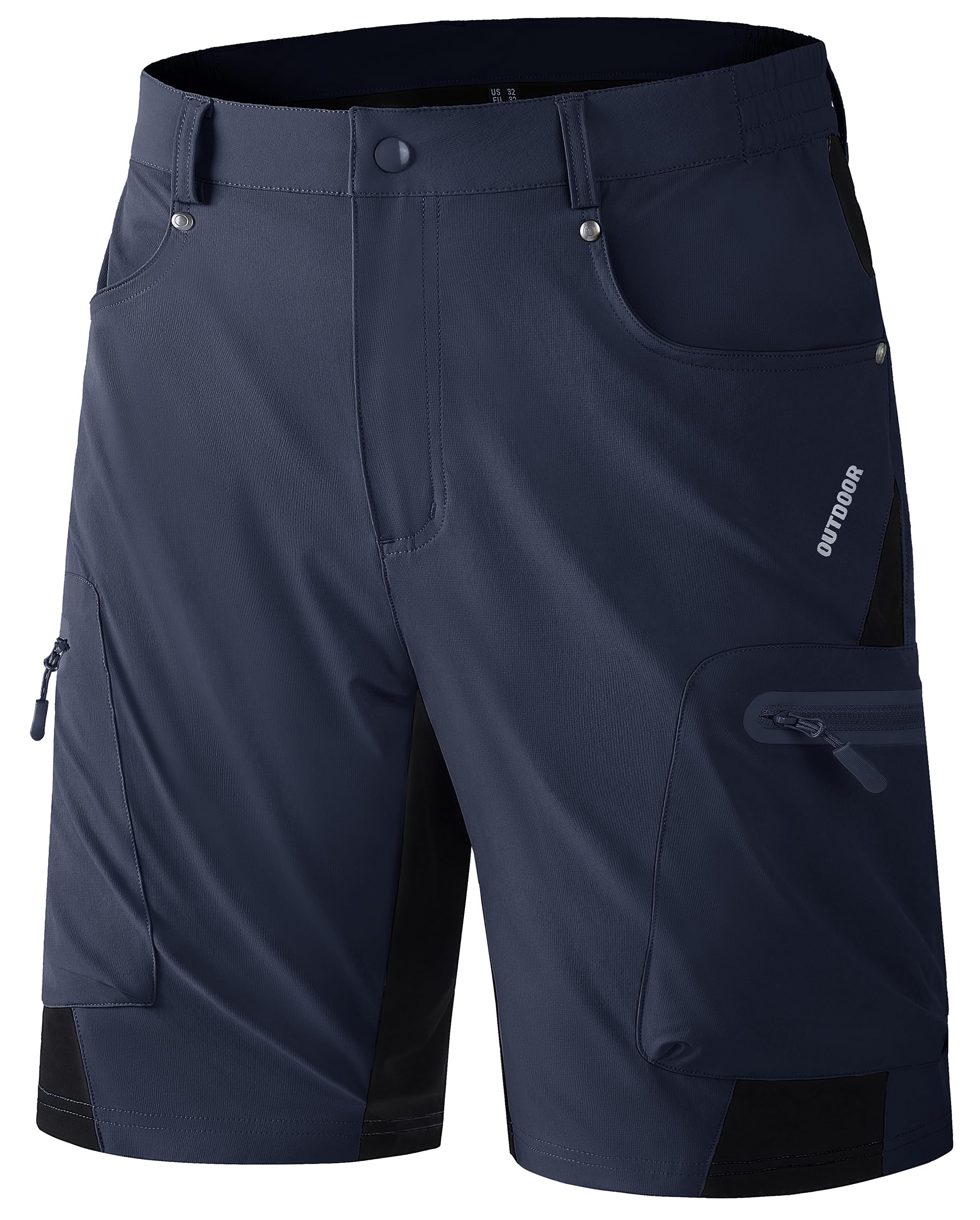 

KEFITEVD Men s Half Tactical Trekking Pants, Water-Repellent, Airsoft Pants, Mid-Length, Quick-Drying, Navy Blue