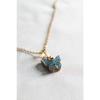 Women's Aqua Green Sparkling Butterfly Necklace And Earrings