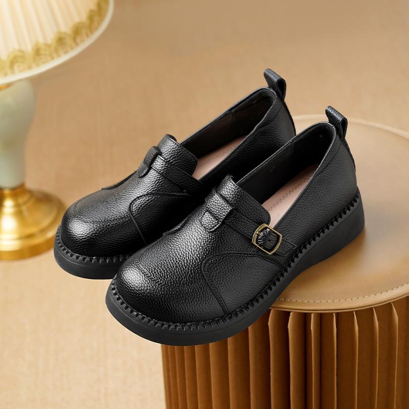 Mode AIYUQI Frühjahrsschuhe Damen 2025 Neue Echtleder Ballerinas Damen Slipper Keilabsatz Casual Loafer Damen