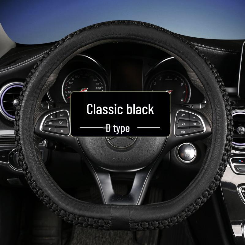 Ice Silk Universal Car Steering Wheel Cover - Non-Slip, Wear-Resistant, Sweat-Absorbent, Suitable for All Seasons and Small Cars