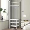 New Multi-Layer Corner Clothes Rack Anti-toppling Metal Clothes Organization Rack Hanging Rod Shoes Shelf Bedroom
