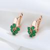 Emerald Cut Natural Zircon Women Drop Earrings Unique  Rose Gold Color Earrings High Quality Daily Fine Jewelry