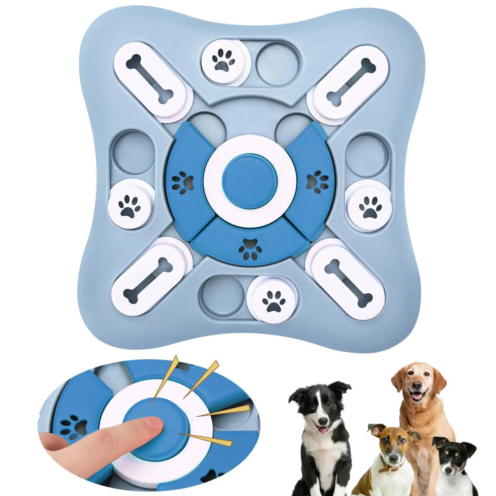 Pet Interactive Feeding Toy - Slow Eating Non-Slip Bowl, Dog Cat Intelligence Cognitive Training Equipment синий