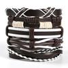 Vinatge Gothic Punk Skull Star Metal Multilayer Leather Men Bracelets & Bangles