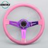 NEW JDM 14inch ABS Steering Wheel Neo Chrome Spoke Black White Pink Racing Sports Steering Wheel