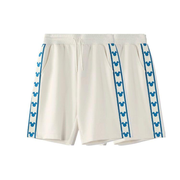 Li-Ning Disney Co-Branded Sports Fashion Series Mickey Print Loose Casual Shorts Men Bottoms White AKSR531-1