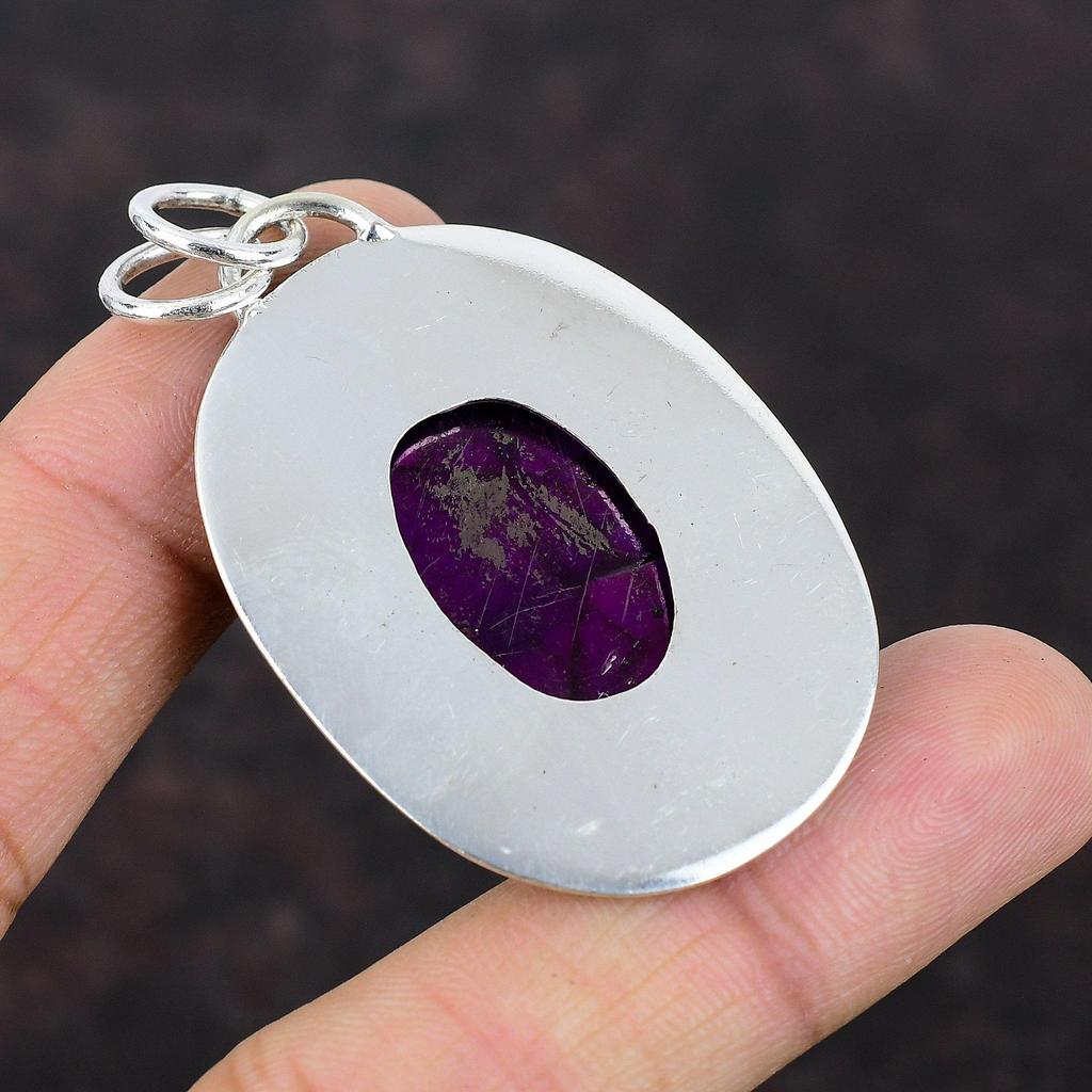 Lila Feuer Labradorit Anhänger Handgefertigter stilvoller Schmuck 925 Sterling Silber Anhänger Echter Edelstein Schmuck Geschenk für Mama Wundervoller Schmuck