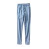 Plus Size High Waist Stretch Light Blue Denim Slim Fit Pencil Pants for Women