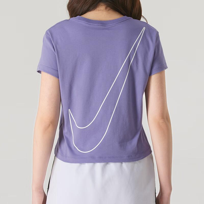 Nike Breathable Casual Short Sleeve T-Shirt Women Tops Purple HF9457-527