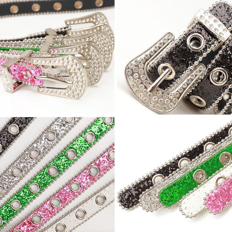 Y2k Punk Leather Belt For Women With Alloy Buckle And Rhinestone Details For Street Style Fashion