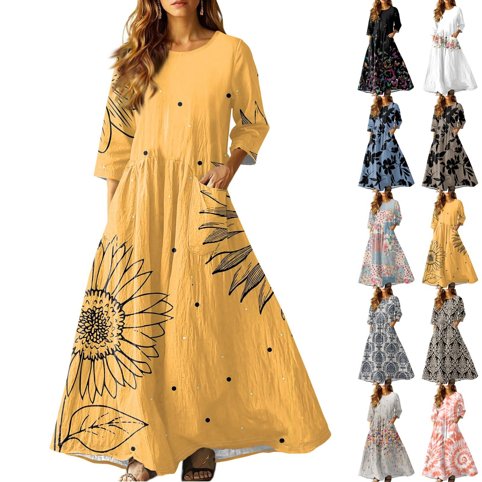 

Women s Retro Ethnic Style Ribbon Embroidered Sleeveless Linen V-neck Maxi Dress XL