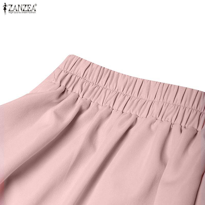 ZANZEA Women Long Sleeve Blouse and A-line Skirts Casual Two Piece Suit Sets