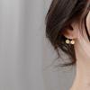 Japanese and Korean Simple Round Earrings Temperament Frosted Ear Buckle Fashion Hong Kong Style Earrings