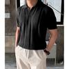Men S Knitted Polo Shirt Short Sleeve Hollow Out Ice Silk Summer Old Money Style