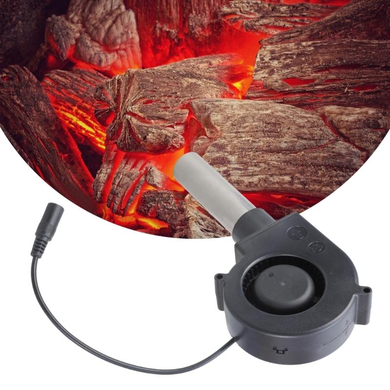 Ventilator Suflantă cu Viteză Reglabilă 12V 5500RPM CFM Ridicat Pentru Ventilație Sobă Lemne de Foc Camping în Aer Liber Compatibil cu Tub Metalic