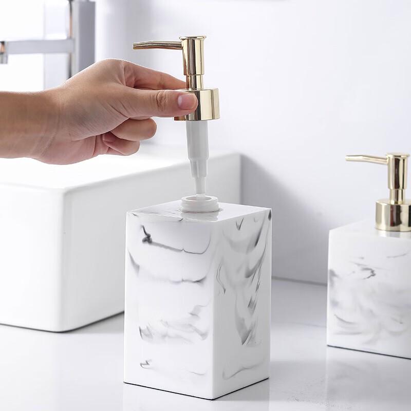 Marble Pattern Hand Soap Dispenser 3-Piece Set