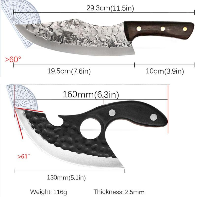 4pcs Boning Knife Sharp Multi-functional Stainless Steel Kitchen Knife Set Household Dividing Pork Meat Cleaver Boning Knife Fruit Knife