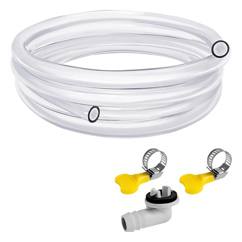 T02C!10Ft Portable Air Conditioner Drain Hose, AC Drain Hose Kit, Drain Hose For Air Conditioner With 3/5 Inch Connector NONE прозрачный