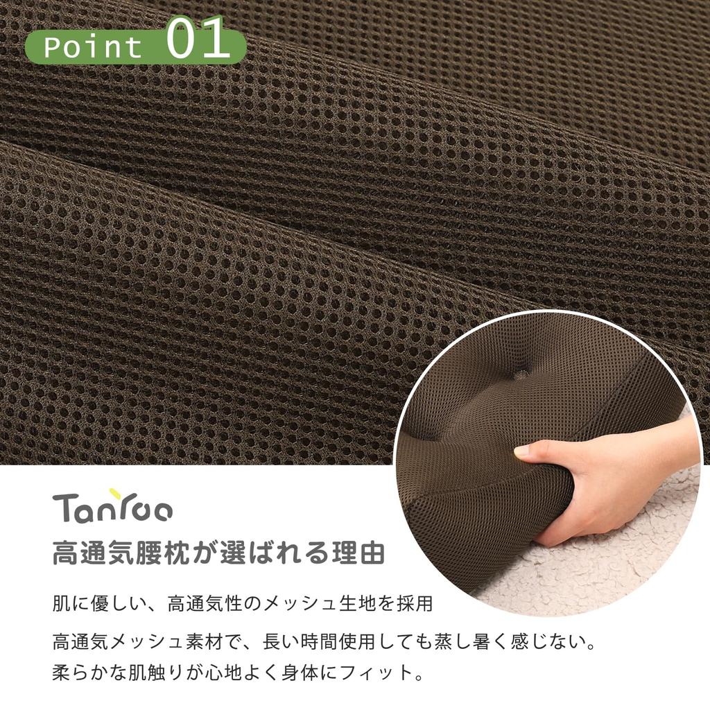 TanYoo Lumbar Back Pain Relief Breathable Lumbar Support Pillow with Memory Foam Mesh Convenient Pillow for a Comfortable Soft and for or Car Use