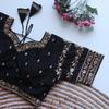 Black Party Wear Silk Blend Blouse Indian Bollywood Women Designer Ethnic Choli