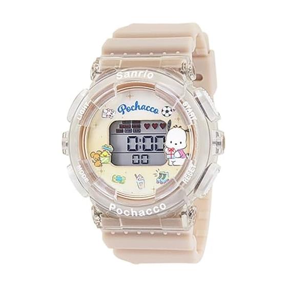[Sun Flame Co., Ltd.] Часы J-Axis Sanrio Pochacco Цифровые Часы Подсветка Функция Будильника CR3C0003-PC Девочки Бежевый