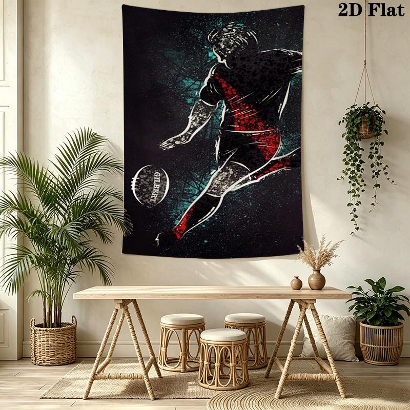 Football Wall Tapestry Aesthetic Wall Hanging Printed Fabric Blanket Decorative Tapestries for Bedroom Living Room Home Decor